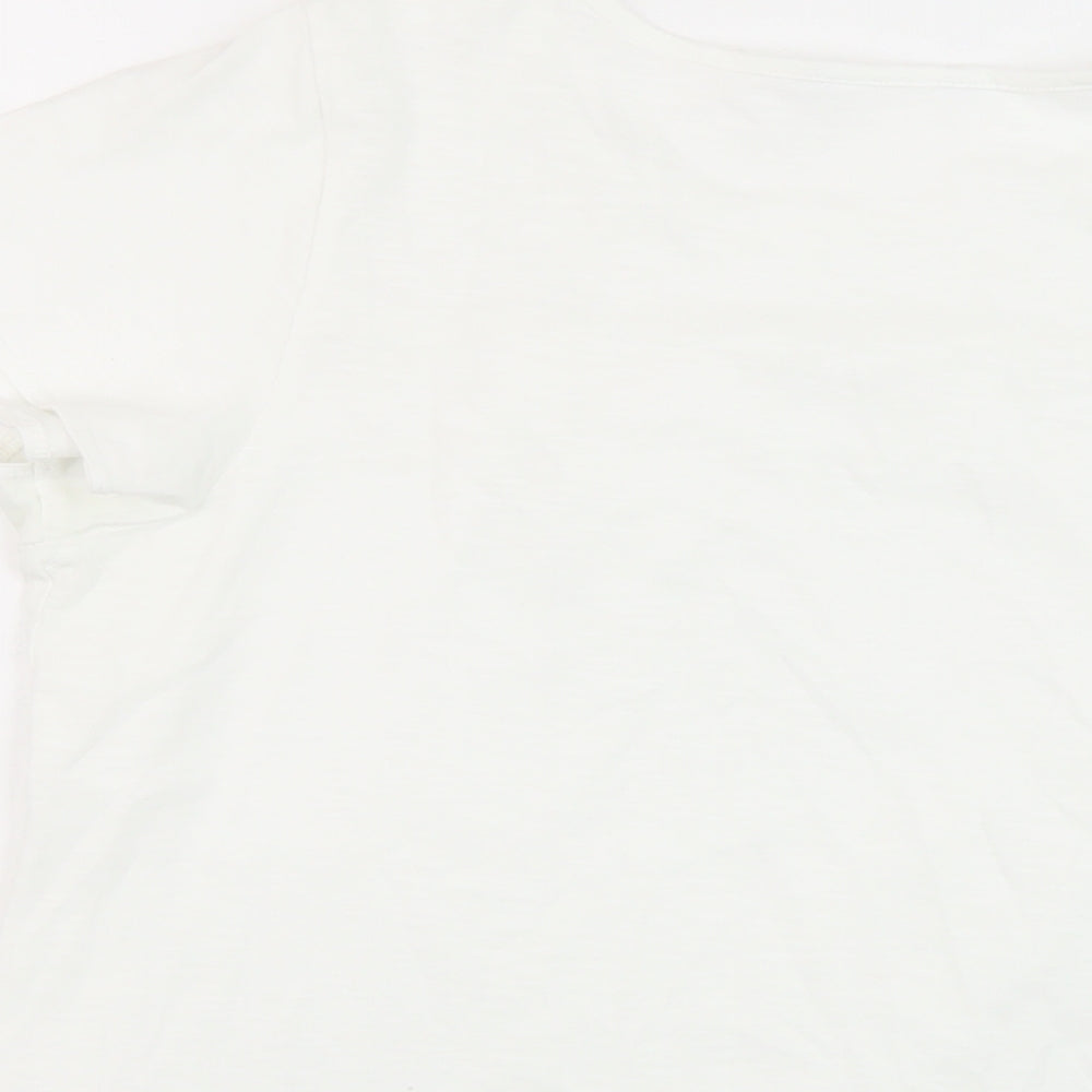 NEXT Womens White Cotton Basic T-Shirt Size 14 Crew Neck