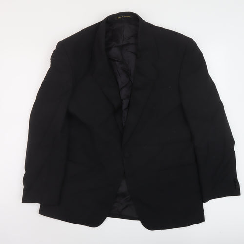 James Barry Mens Black Polyester Jacket Suit Jacket Size 42 Regular