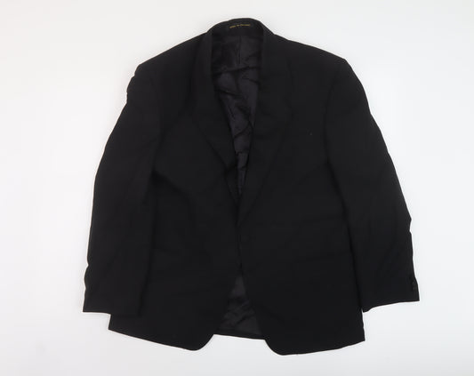 James Barry Mens Black Polyester Jacket Suit Jacket Size 42 Regular