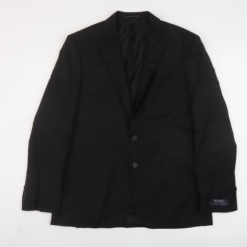 Jaeger Mens Black Wool Jacket Suit Jacket Size 42 Regular