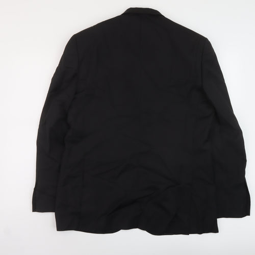 Jaeger Mens Black Wool Jacket Suit Jacket Size 42 Regular