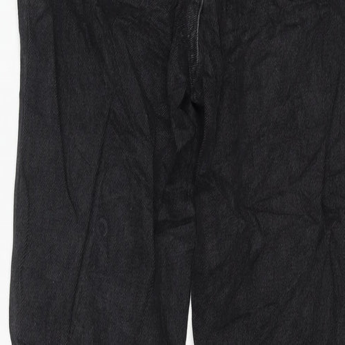 Denim & Co. Womens Black Cotton Flared Jeans Size 10 L30 in Regular Zip - Vented Hems