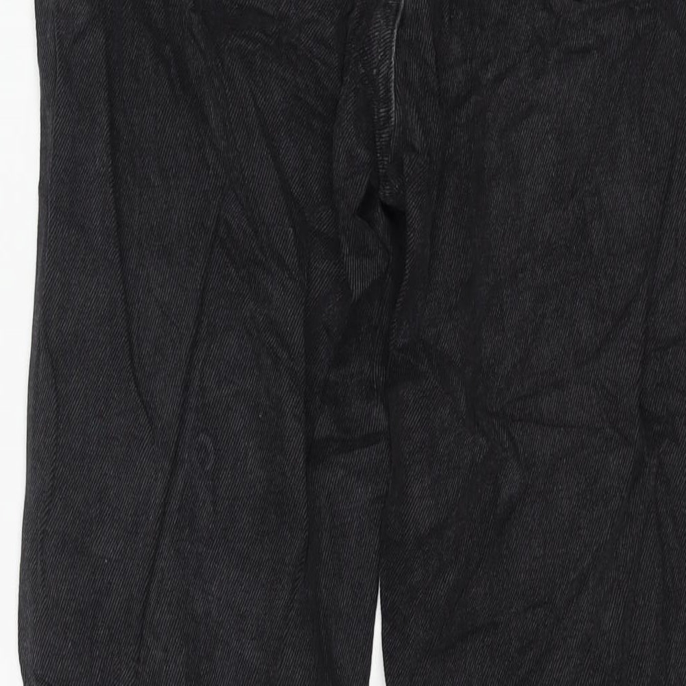 Denim & Co. Womens Black Cotton Flared Jeans Size 10 L30 in Regular Zip - Vented Hems