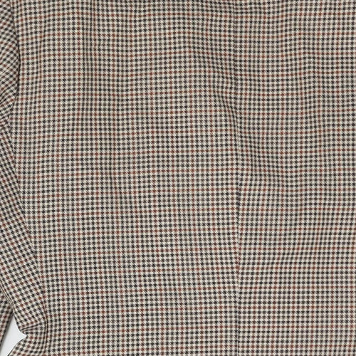 St Michael Mens Brown Houndstooth Polyester Jacket Suit Jacket Size 38 Regular - Size 37-28