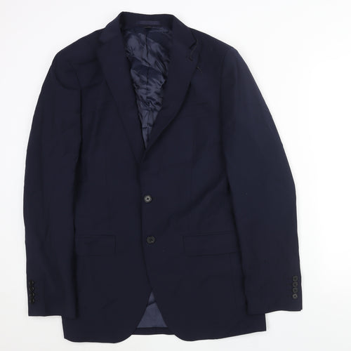 Marks and Spencer Mens Blue Wool Jacket Suit Jacket Size 38 Regular