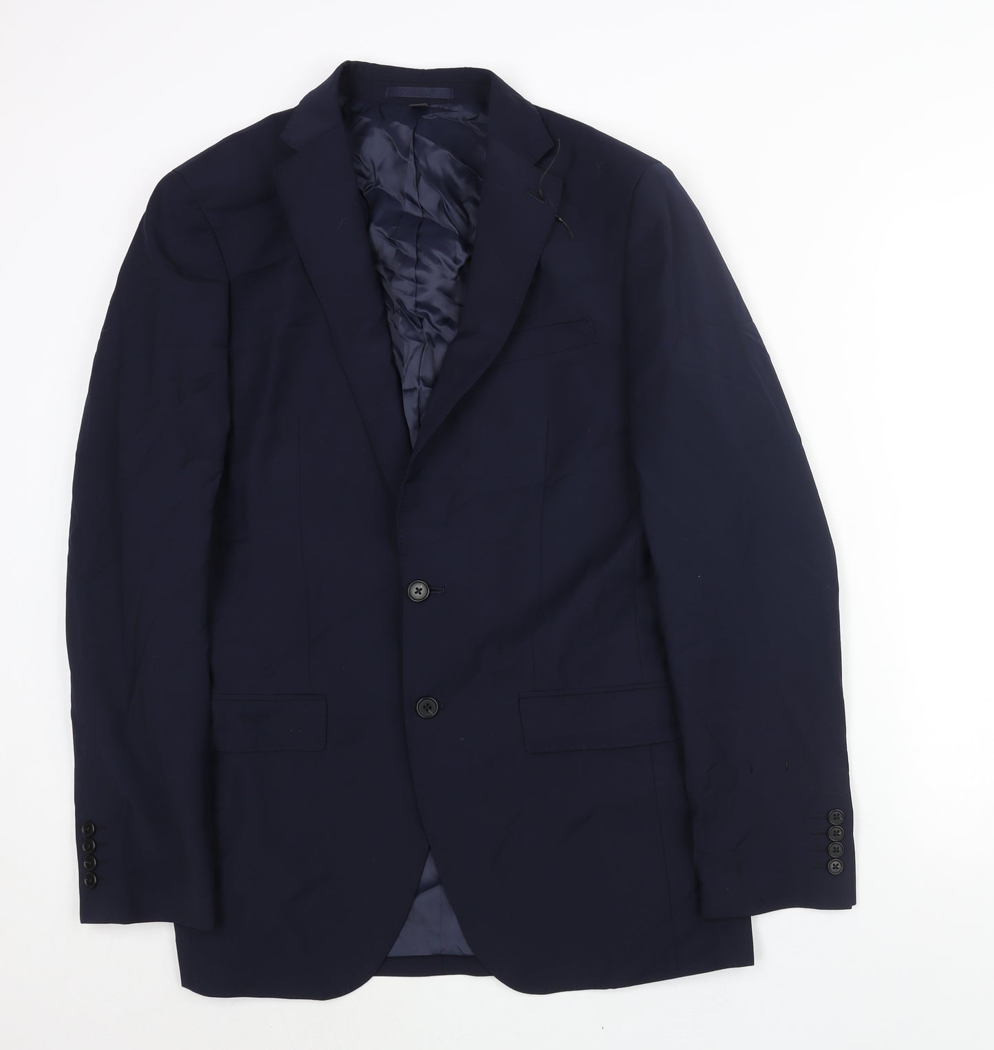 Marks and Spencer Mens Blue Wool Jacket Suit Jacket Size 38 Regular