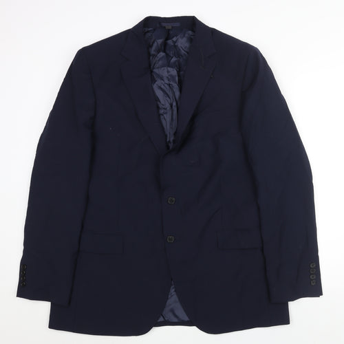 Marks and Spencer Mens Blue Wool Jacket Suit Jacket Size 44 Regular