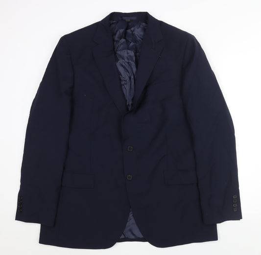 Marks and Spencer Mens Blue Wool Jacket Suit Jacket Size 44 Regular