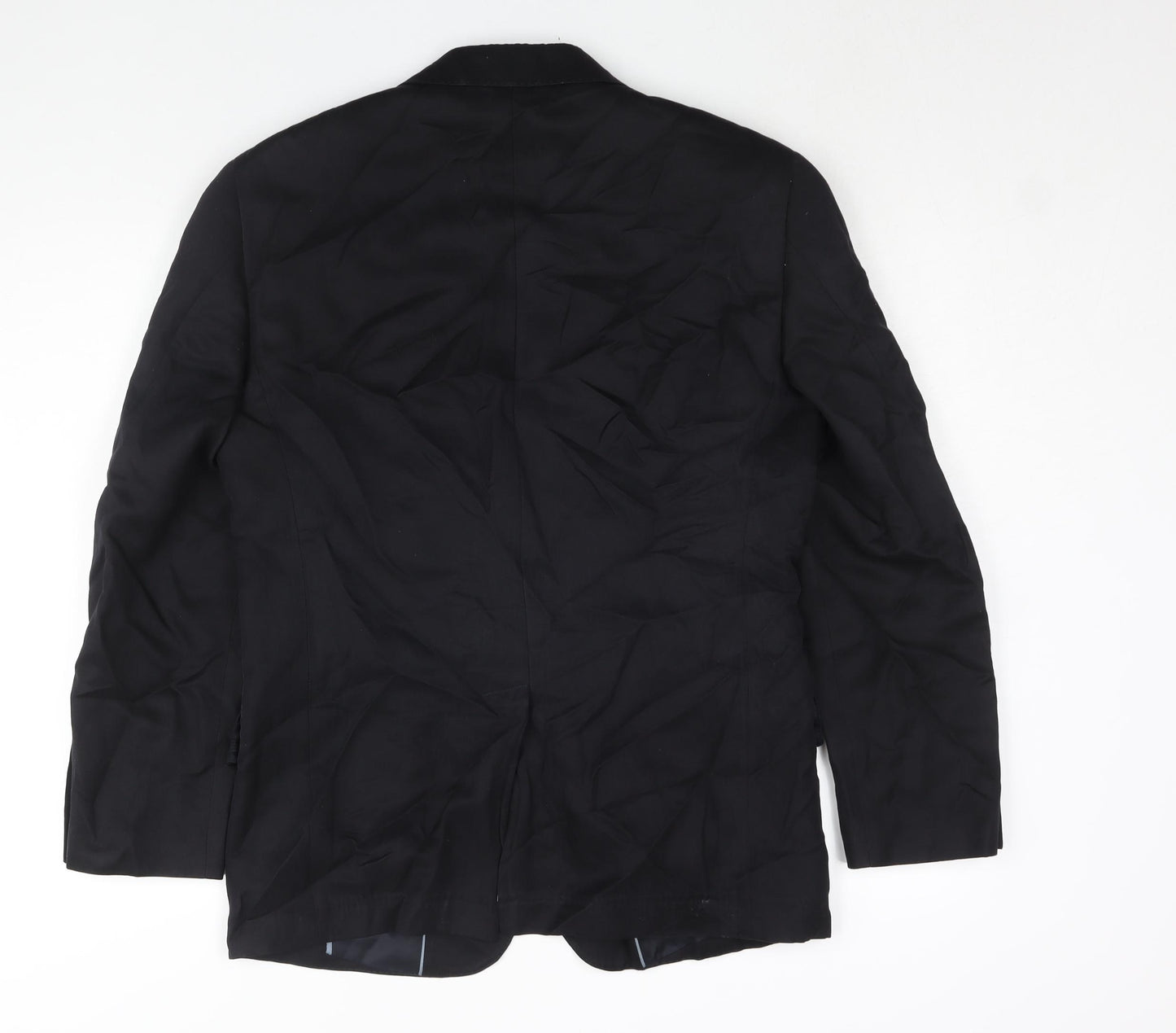 John Lewis Mens Black Silk Jacket Suit Jacket Size 38 Regular