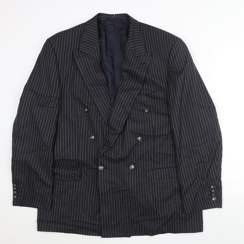 Blacks Mens Blue Striped Viscose Jacket Suit Jacket Size 48 Regular