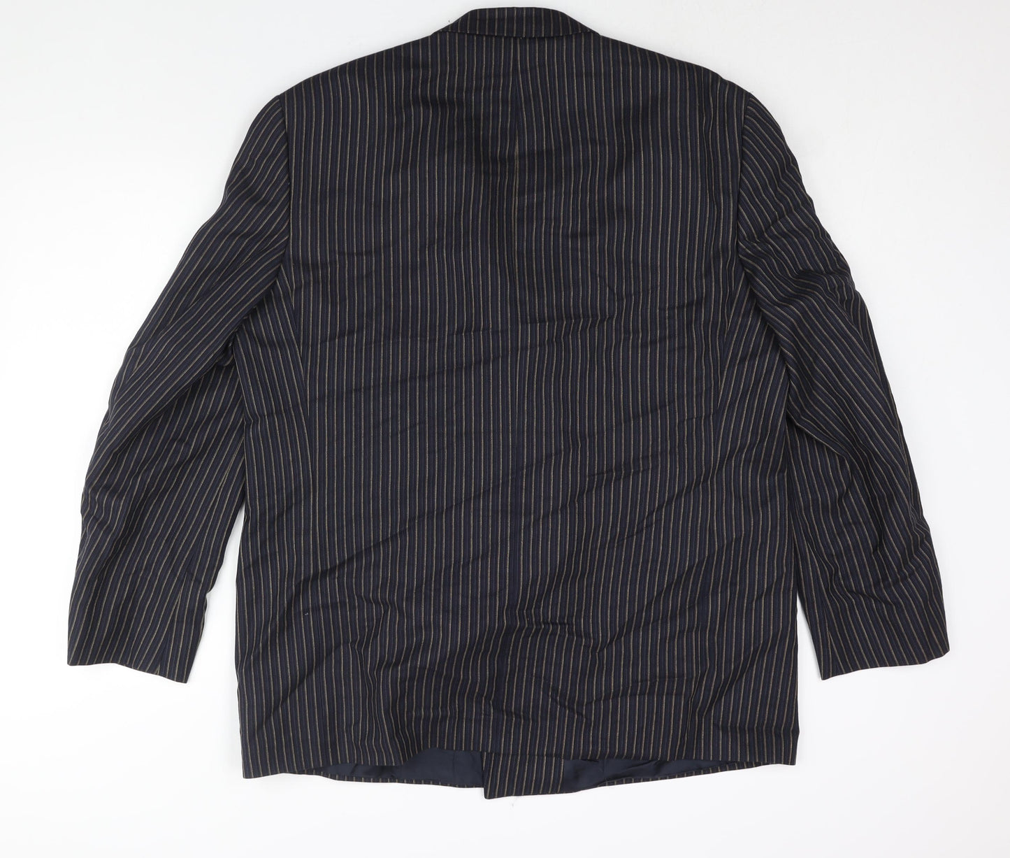 Blacks Mens Blue Striped Viscose Jacket Suit Jacket Size 48 Regular