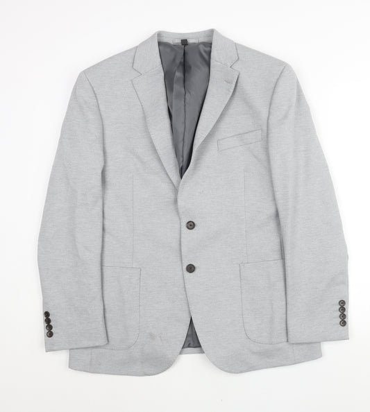 Marks and Spencer Mens Grey Polyamide Jacket Suit Jacket Size 42 Regular