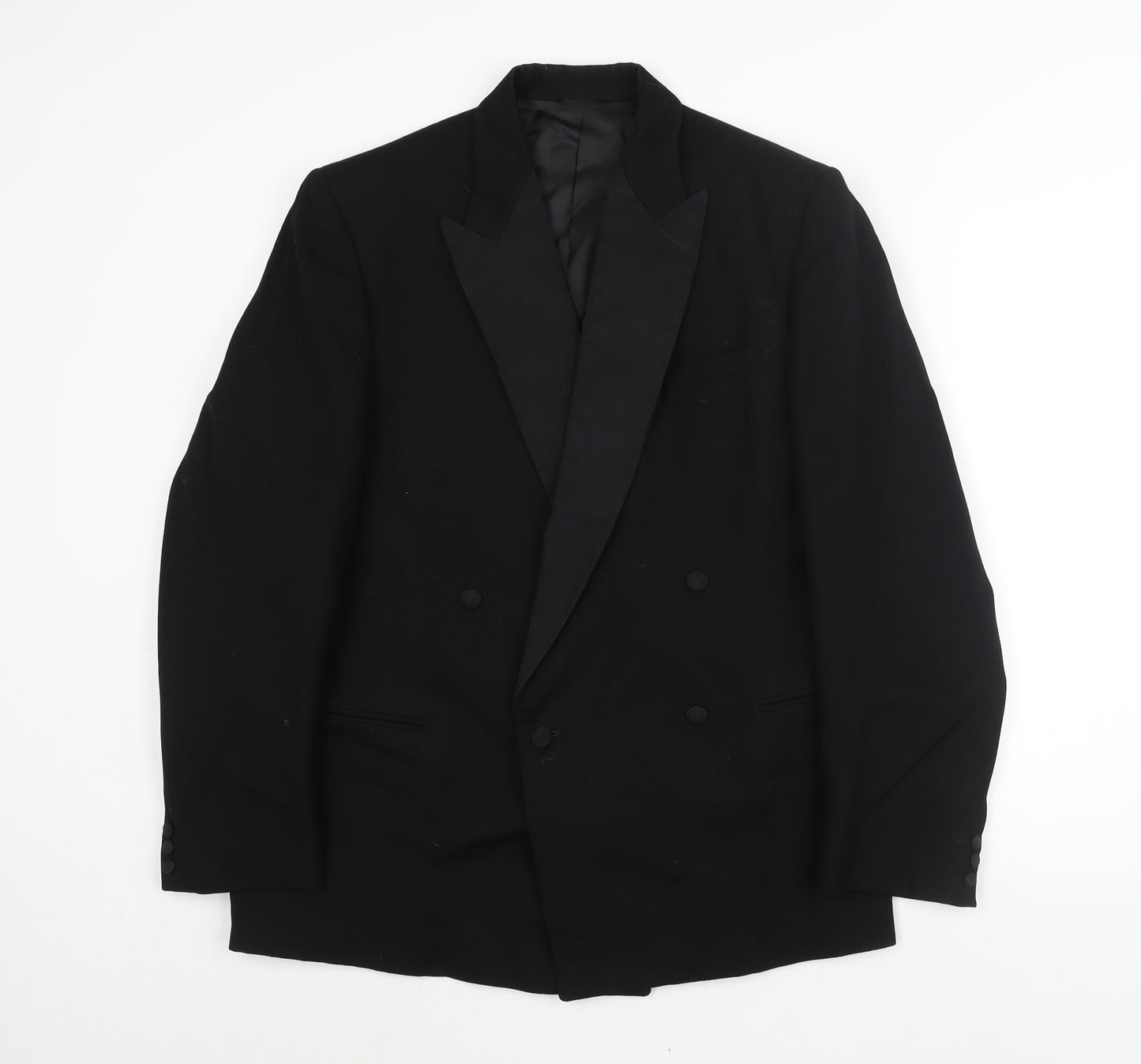 John Collier Mens Black Wool Tuxedo Suit Jacket Size 38 Regular