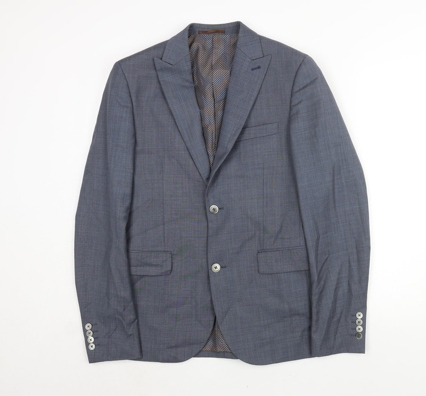 NEXT Mens Blue Wool Jacket Suit Jacket Size 38 Regular