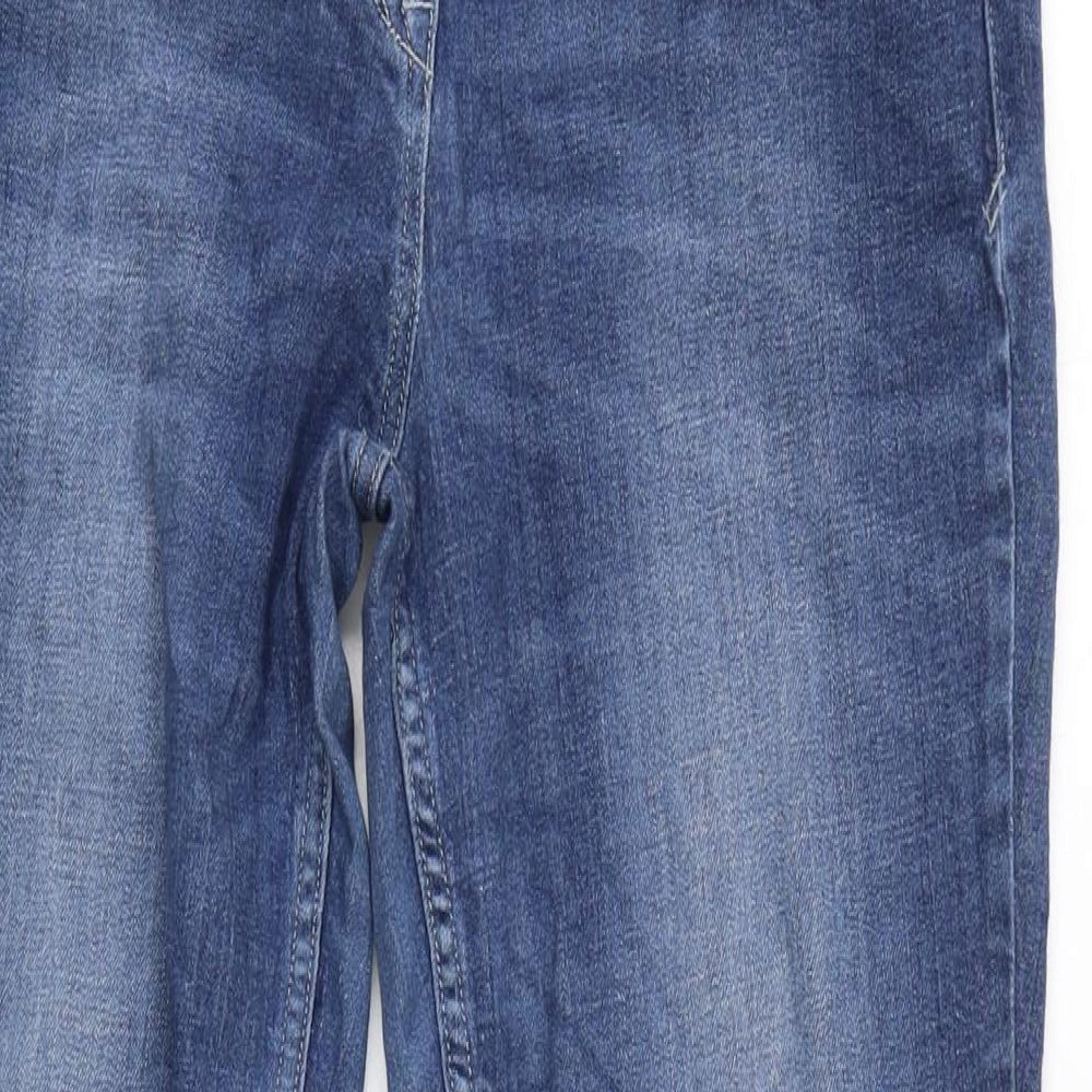 NEXT Womens Blue Cotton Skinny Jeans Size 14 L31 in Regular Zip