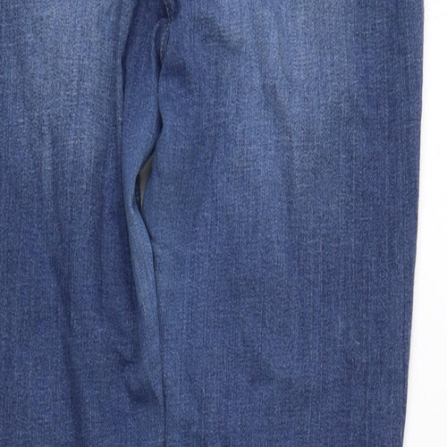 NEXT Womens Blue Cotton Skinny Jeans Size 14 L31 in Regular Zip