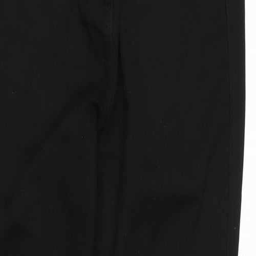 NEXT Womens Black Cotton Blend Straight Jeans Size 16 L31 in Regular Zip