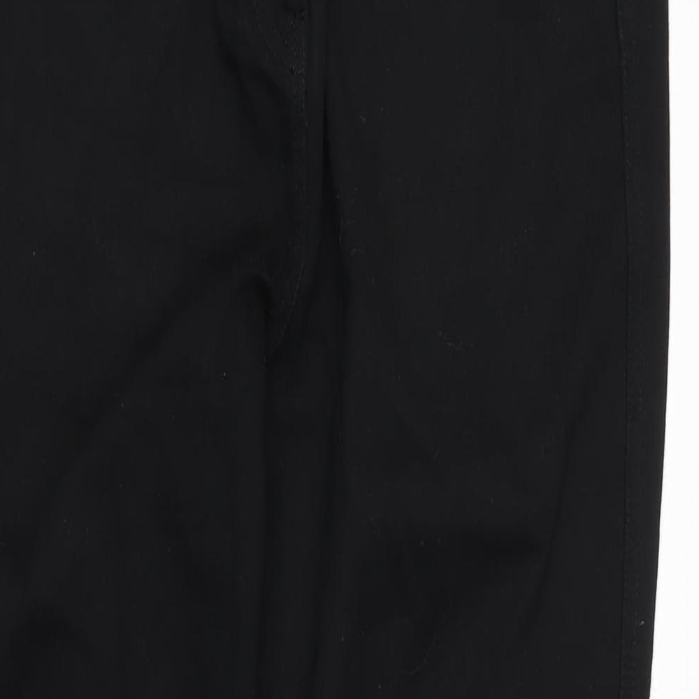 NEXT Womens Black Cotton Blend Straight Jeans Size 16 L31 in Regular Zip