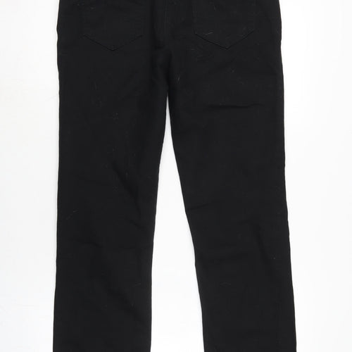 NEXT Womens Black Cotton Blend Skinny Jeans Size 14 L30 in Slim Zip