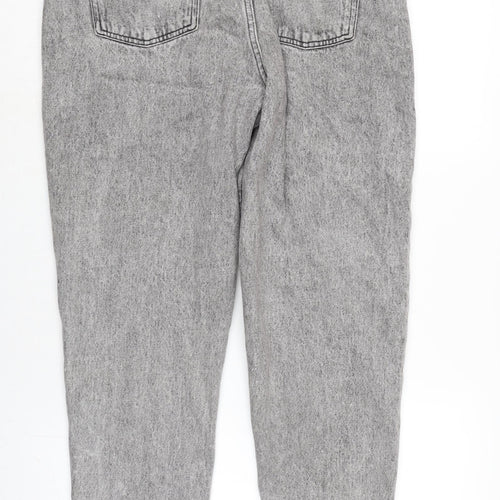 Denim & Co. Womens Grey Cotton Straight Jeans Size 14 L28.5 in Regular Zip