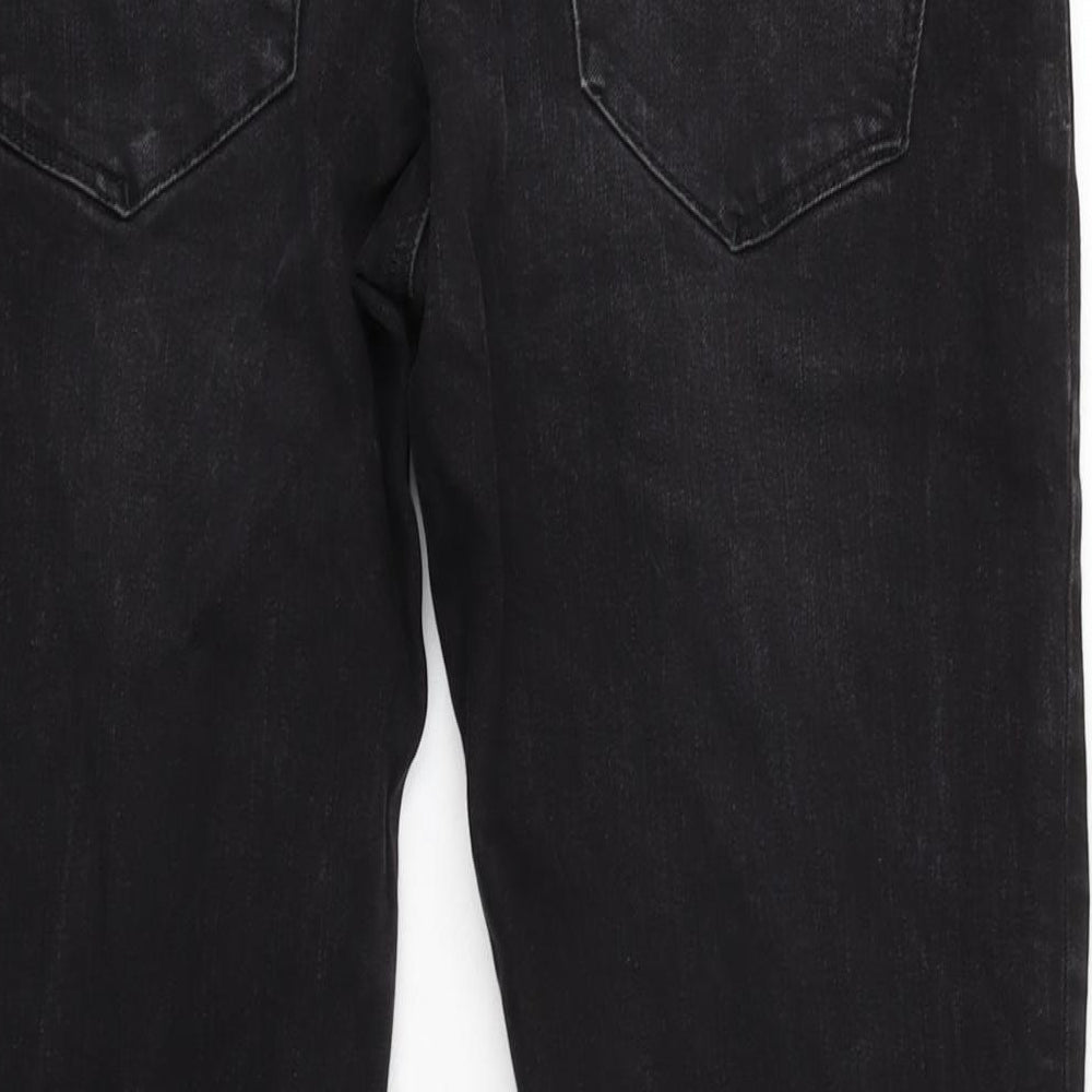 Tommy Hilfiger Mens Grey Herringbone Cotton Blend Straight Jeans Size 32 in L30 in Regular Zip