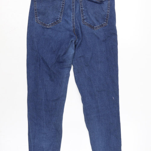 Denim & Co. Womens Blue Cotton Blend Tapered Jeans Size 10 L25 in Regular Zip