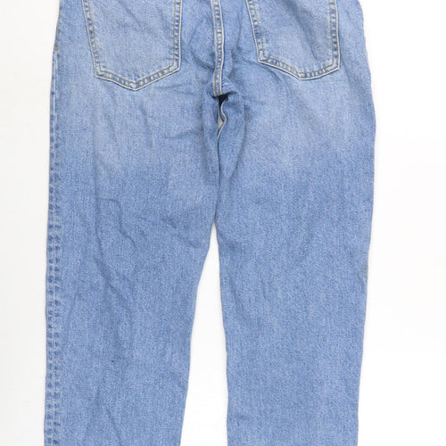 Mango Womens Blue Cotton Straight Jeans Size 8 L28 in Regular Zip