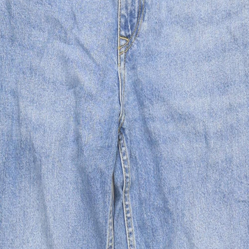 Mango Womens Blue Cotton Straight Jeans Size 8 L28 in Regular Zip