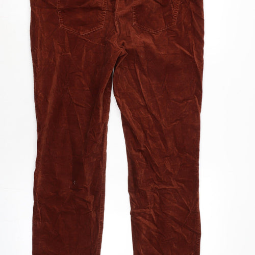 Gerry Weber Womens Brown Cotton Trousers Size 16 L26 in Regular Zip