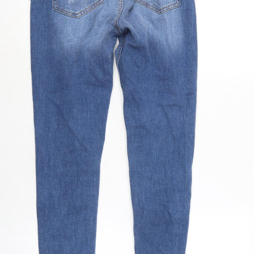 Denim & Co. Womens Blue Cotton Blend Tapered Jeans Size 10 L28.5 in Regular Zip