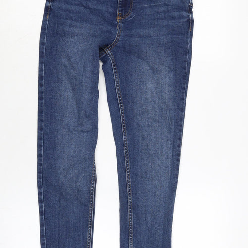 New Look Womens Blue Cotton Blend Skinny Jeans Size 12 L29 in Regular Zip