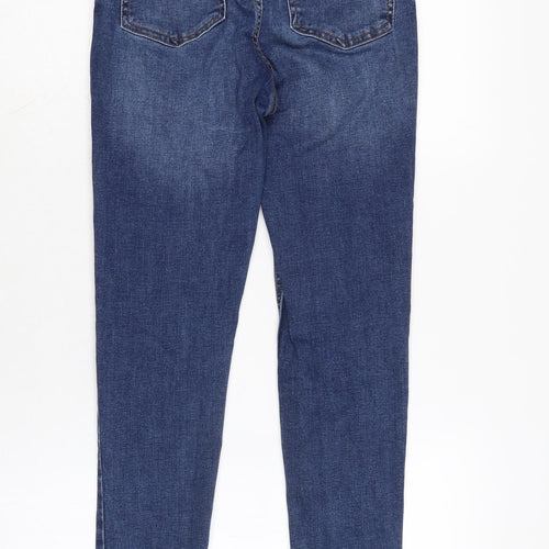 New Look Womens Blue Cotton Blend Skinny Jeans Size 12 L29 in Regular Zip