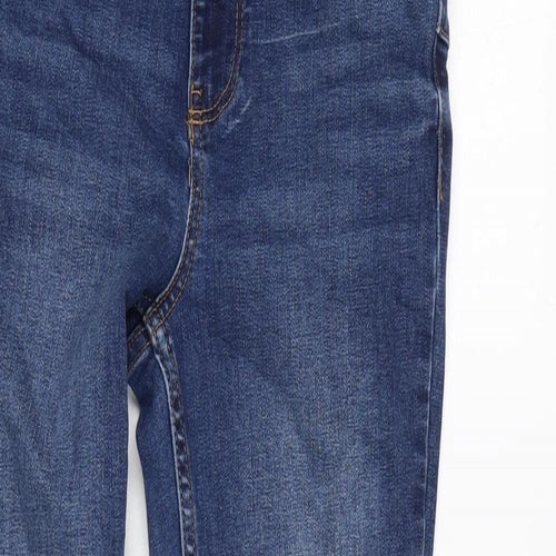 New Look Womens Blue Cotton Blend Skinny Jeans Size 12 L29 in Regular Zip