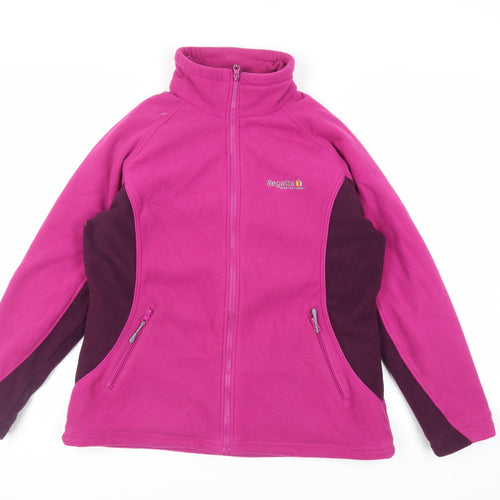 Regatta Womens Pink Windbreaker Jacket Size M Zip - Logo Waterproof Outdoor