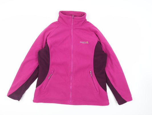 Regatta Womens Pink Windbreaker Jacket Size M Zip - Logo Waterproof Outdoor