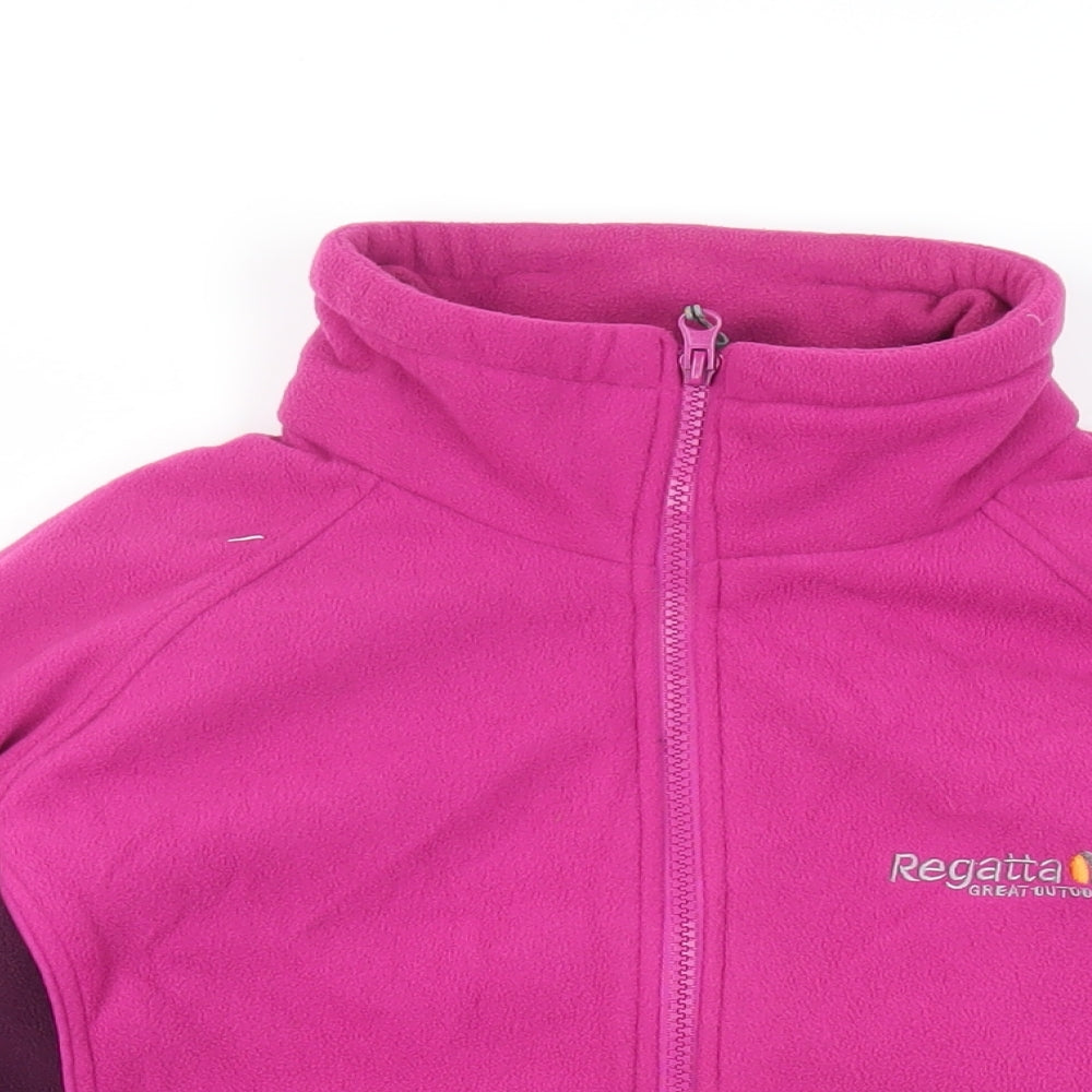 Regatta Womens Pink Windbreaker Jacket Size M Zip - Logo Waterproof Outdoor