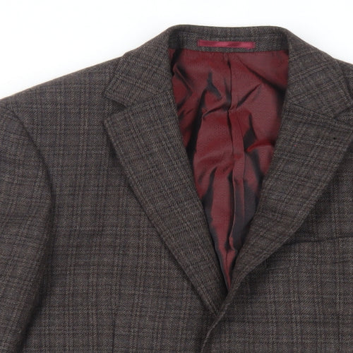 NEXT Mens Brown Plaid Wool Jacket Blazer Size 38 Regular