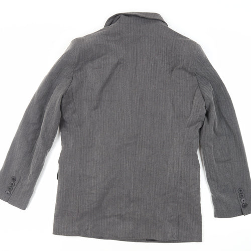 Pull&Bear Womens Grey Herringbone Jacket Blazer Size S Button