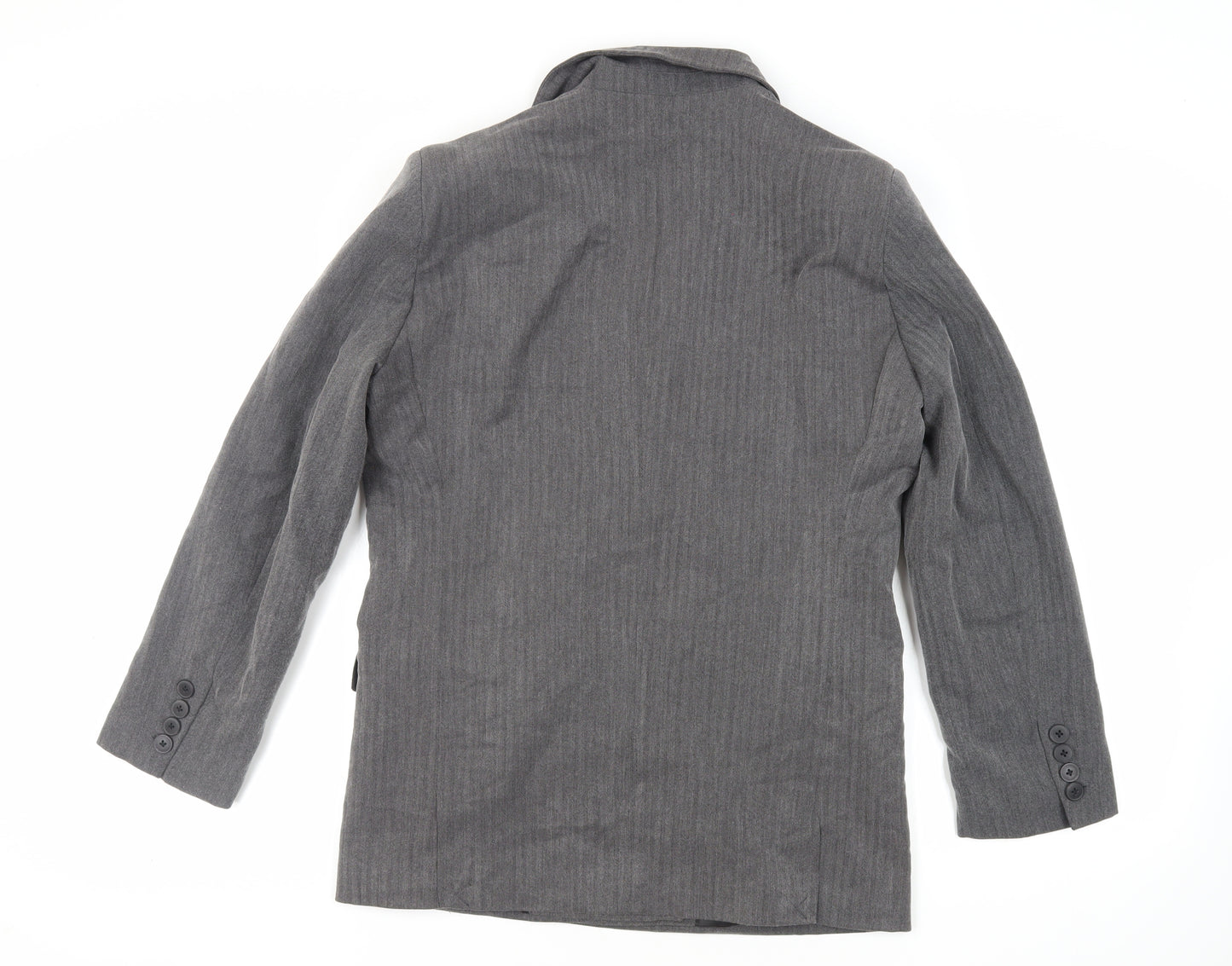 Pull&Bear Womens Grey Herringbone Jacket Blazer Size S Button