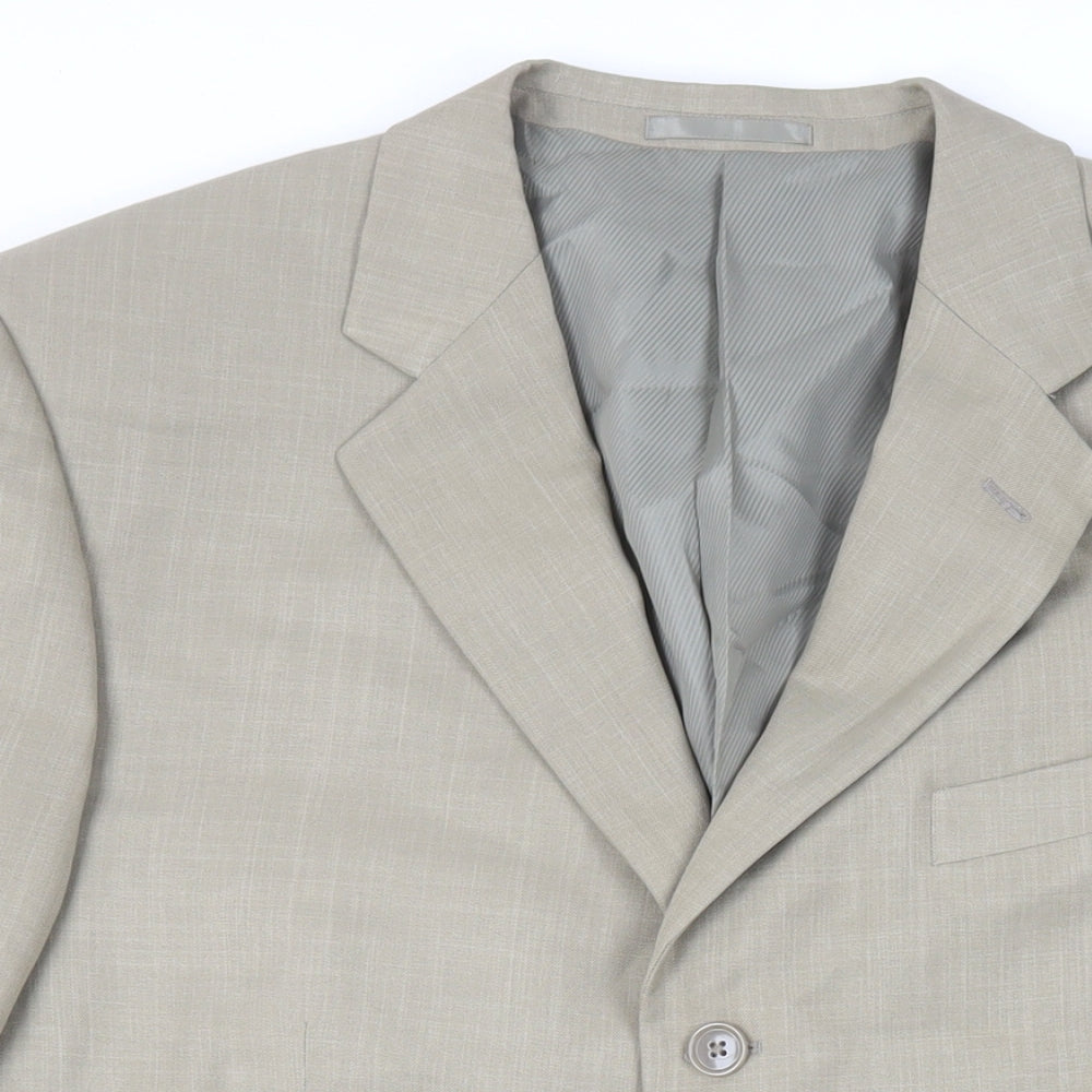 Greenwoods Mens Beige Polyester Jacket Suit Jacket Size 42 Regular