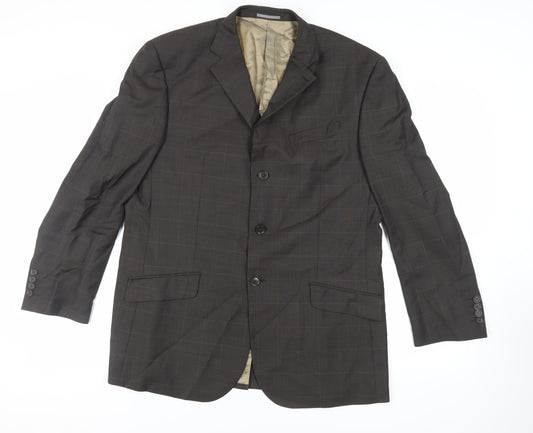 NEXT Mens Brown Check Wool Jacket Suit Jacket Size 44 Regular