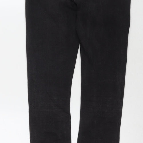 Denim & Co. Womens Black Cotton Cropped Jeans Size 8 L26 in Regular Zip