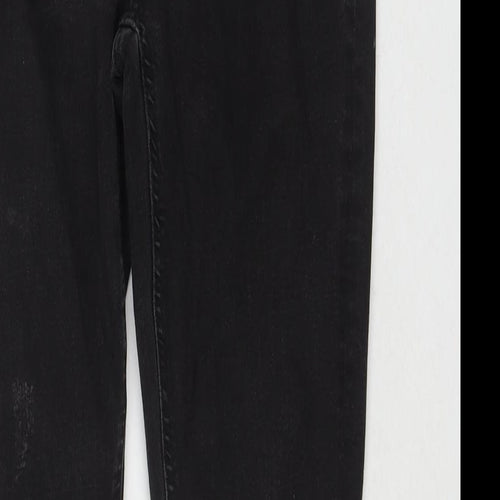 Denim & Co. Womens Black Cotton Cropped Jeans Size 8 L26 in Regular Zip