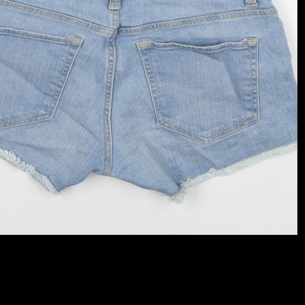 Divided by H&M Womens Blue Cotton Cut-Off Shorts Size 6 L4 in Regular Zip