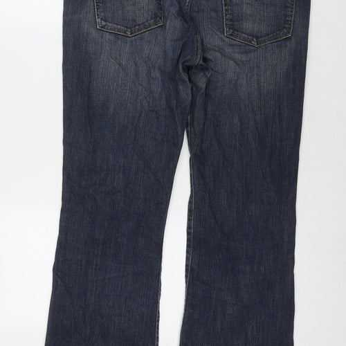 Gap Womens Blue Cotton Bootcut Jeans Size 12 L30 in Regular Zip