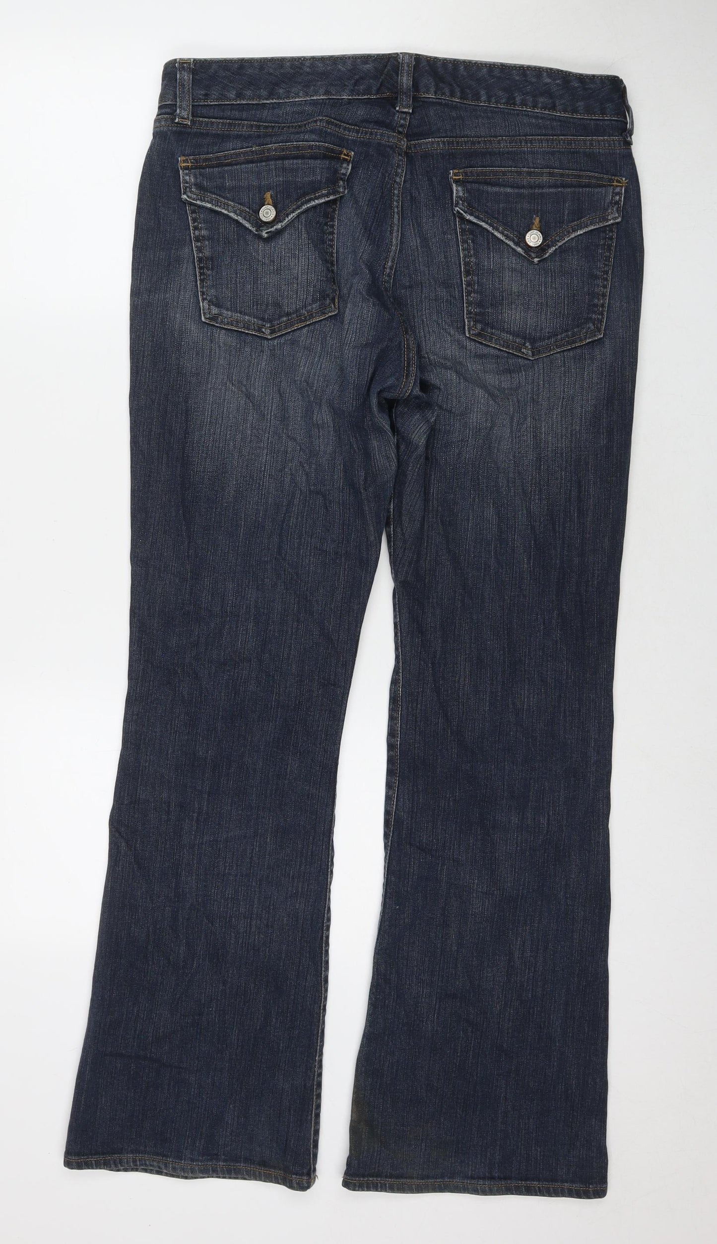 Gap Womens Blue Cotton Bootcut Jeans Size 12 L30 in Regular Zip