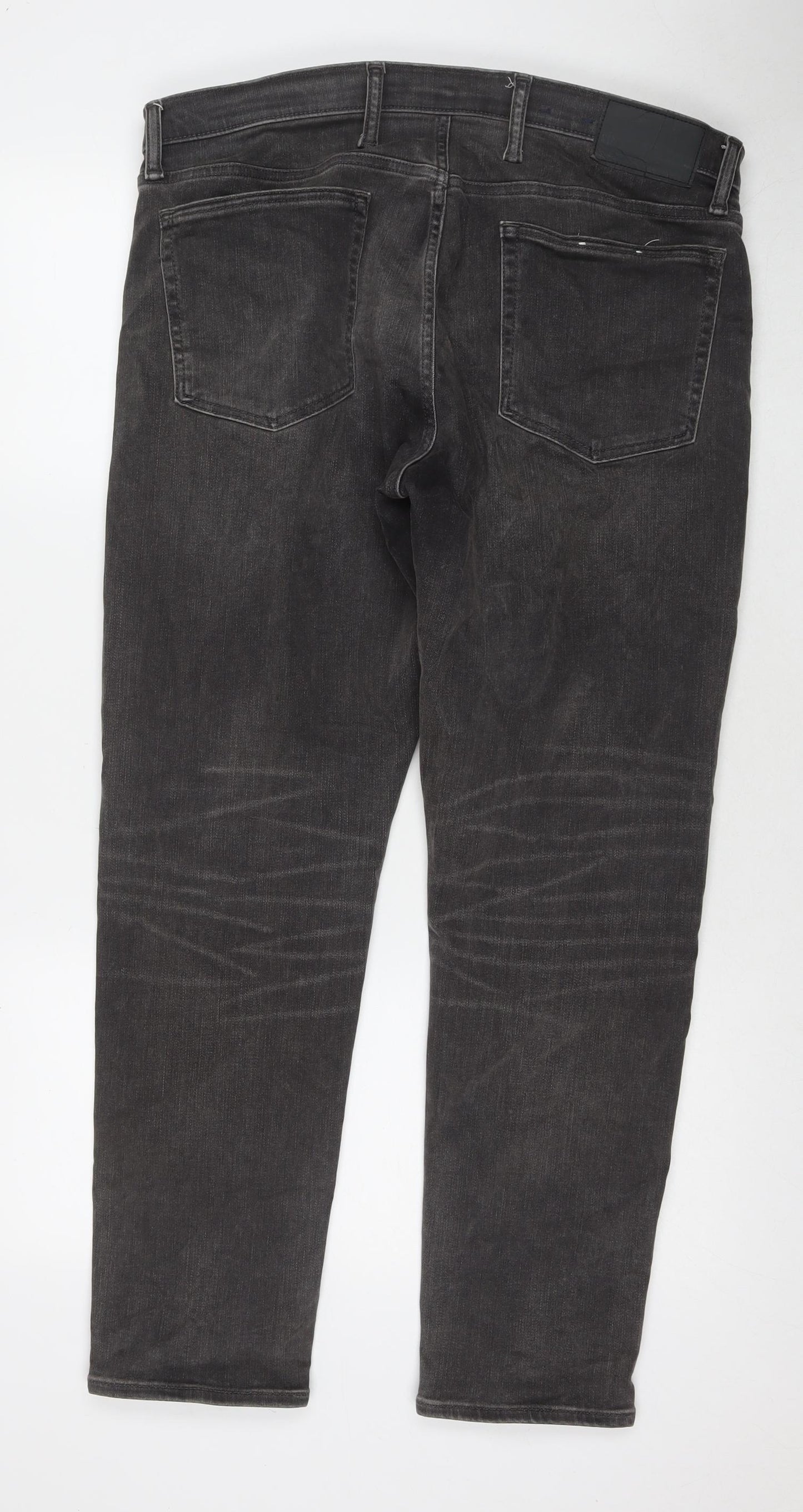 Gap Mens Grey Cotton Straight Jeans Size 36 in L30 in Regular Zip