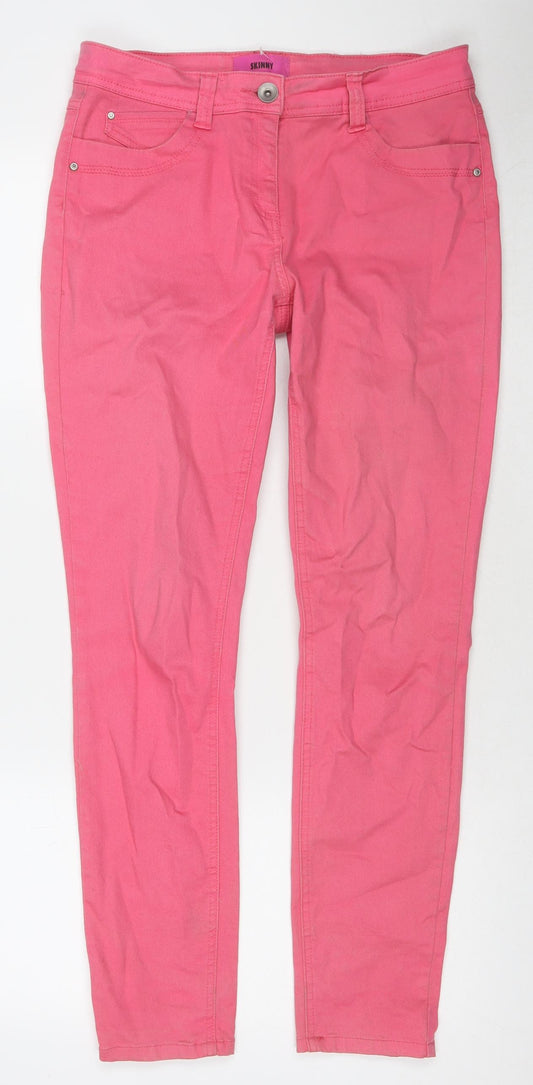 George Womens Pink Cotton Skinny Jeans Size 12 L29 in Regular Zip