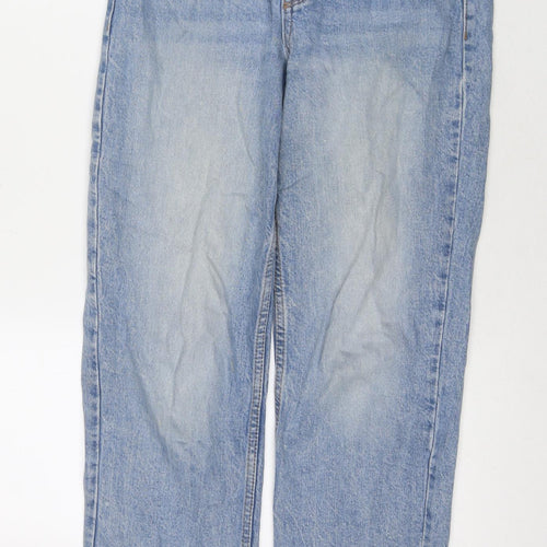 New Look Womens Blue Cotton Cropped Jeans Size 8 L27 in Regular Zip