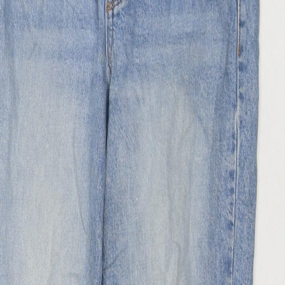 New Look Womens Blue Cotton Cropped Jeans Size 8 L27 in Regular Zip